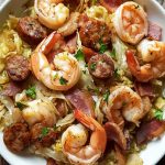 Fried Cabbage With Shrimp, Sausage, and Bacon