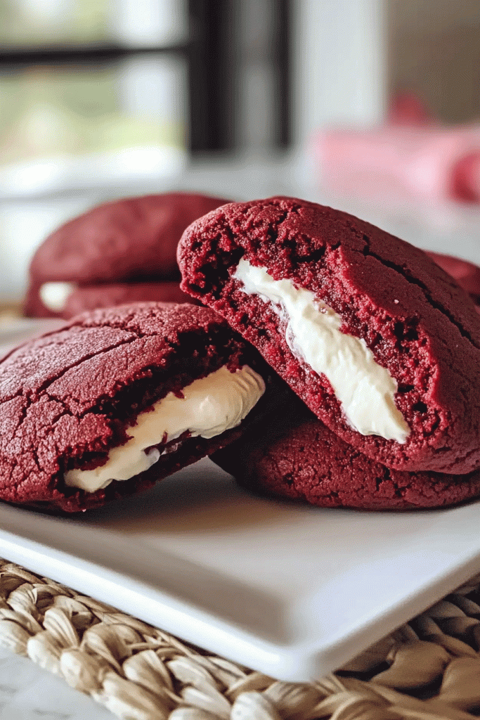 Stuffed Red Velvet Cookies