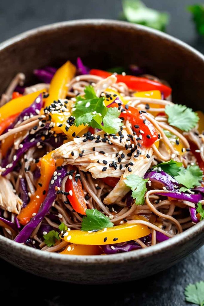 How to Make Asian Chicken Soba Noodle Salad