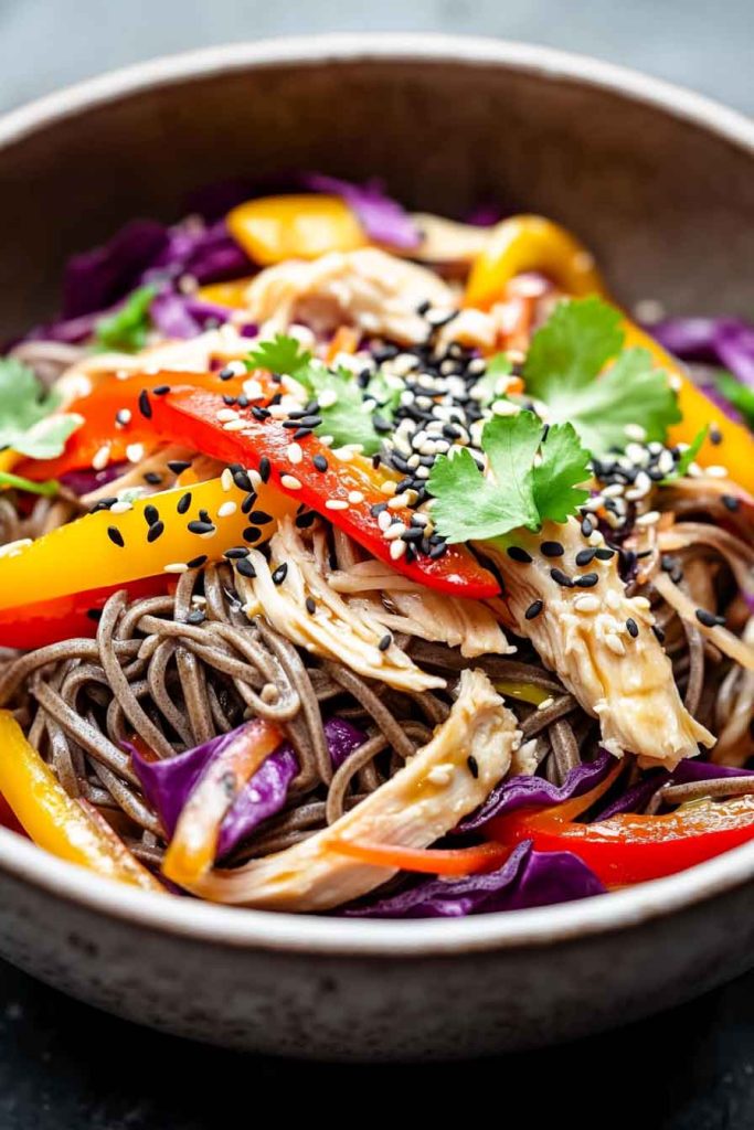 Ingredients for Asian Chicken Soba Noodle Salad