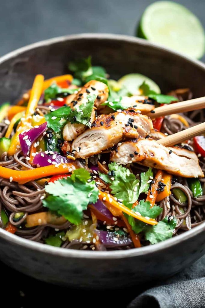 Asian Chicken Soba Noodle Salad