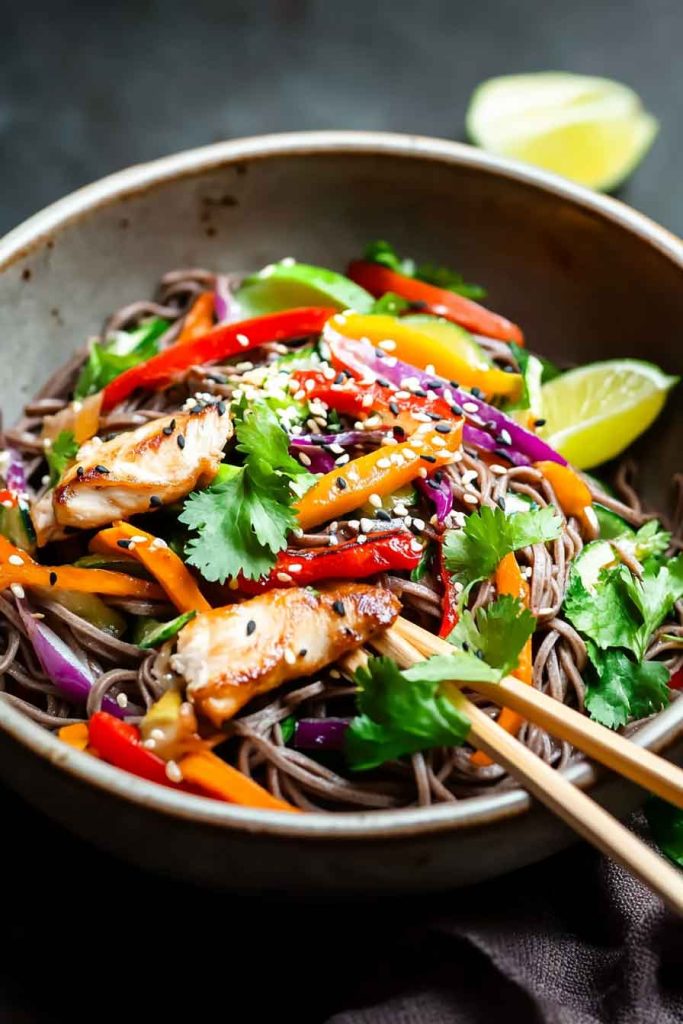 Asian Chicken Soba Noodle Salad