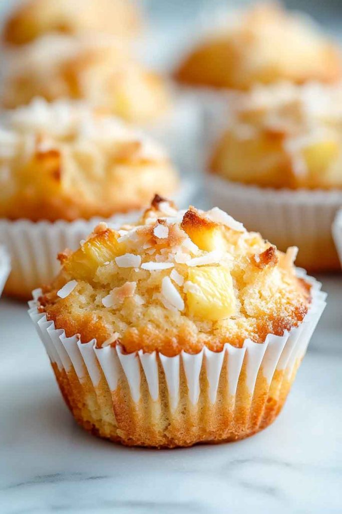 Ingredients for Coconut And Pineapple Cottage Cheese Muffins