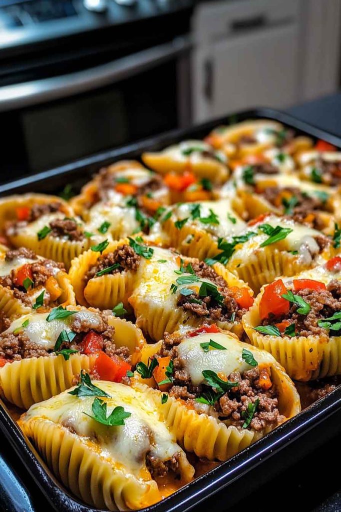 Easy Cheesesteak Stuffed Jumbo Shells