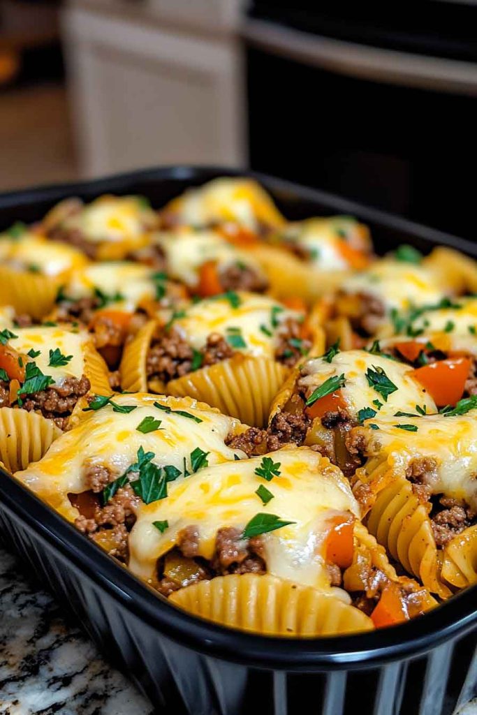 Easy Cheesesteak Stuffed Jumbo Shells