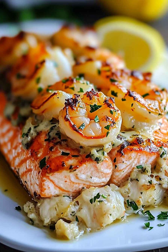 Easy Crab Shrimp Stuffed Salmon