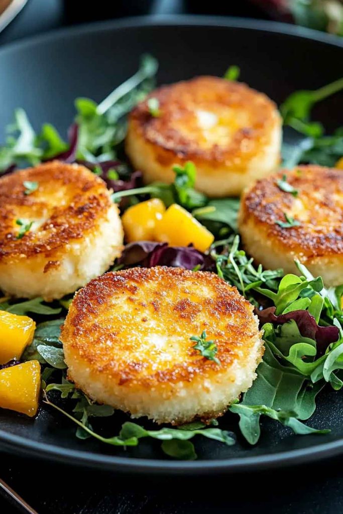 Fried Goat Cheese Honey Herbs