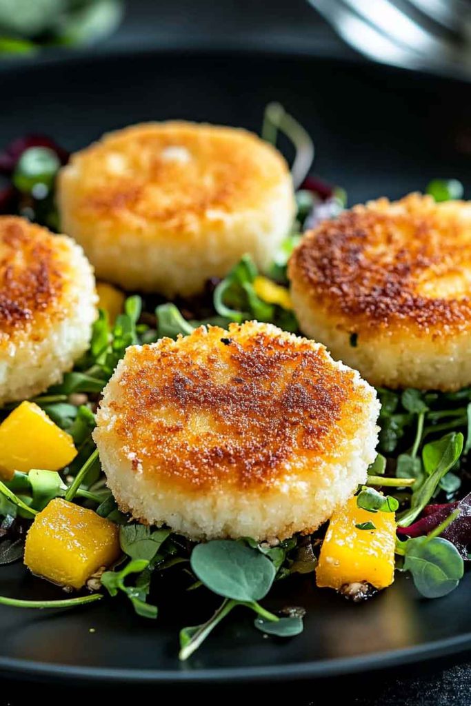 Fried Goat Cheese Honey Herbs