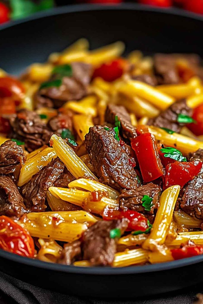 One Pot Zesty Steak Pasta