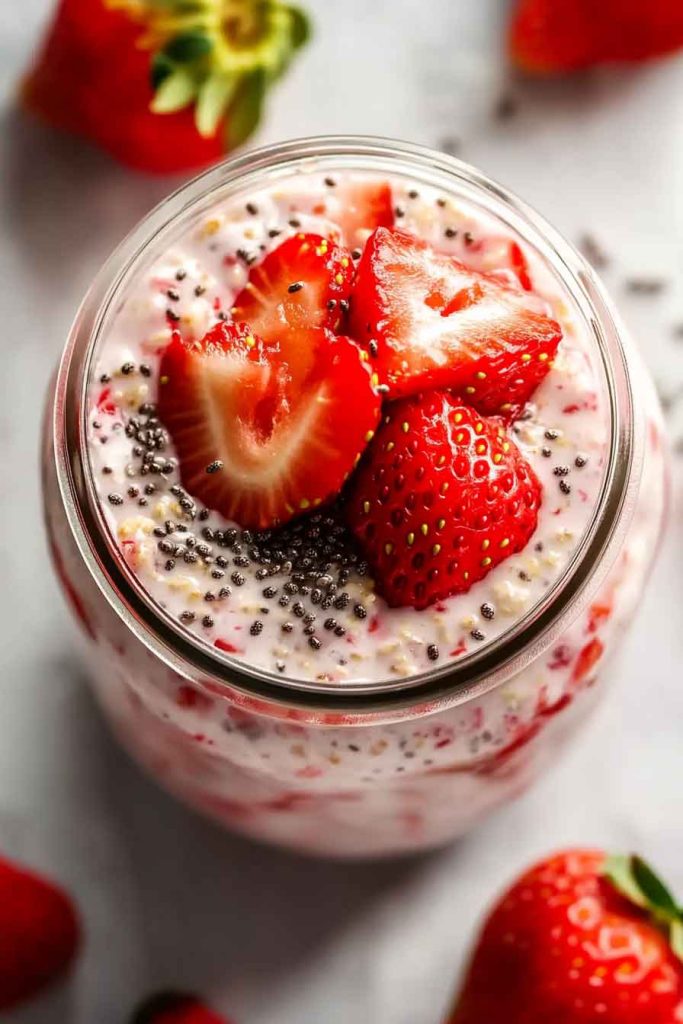 Strawberries And Cream Overnight Oats