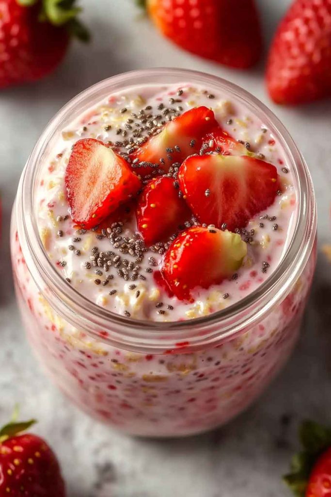 How to make Strawberries and Cream Overnight Oats