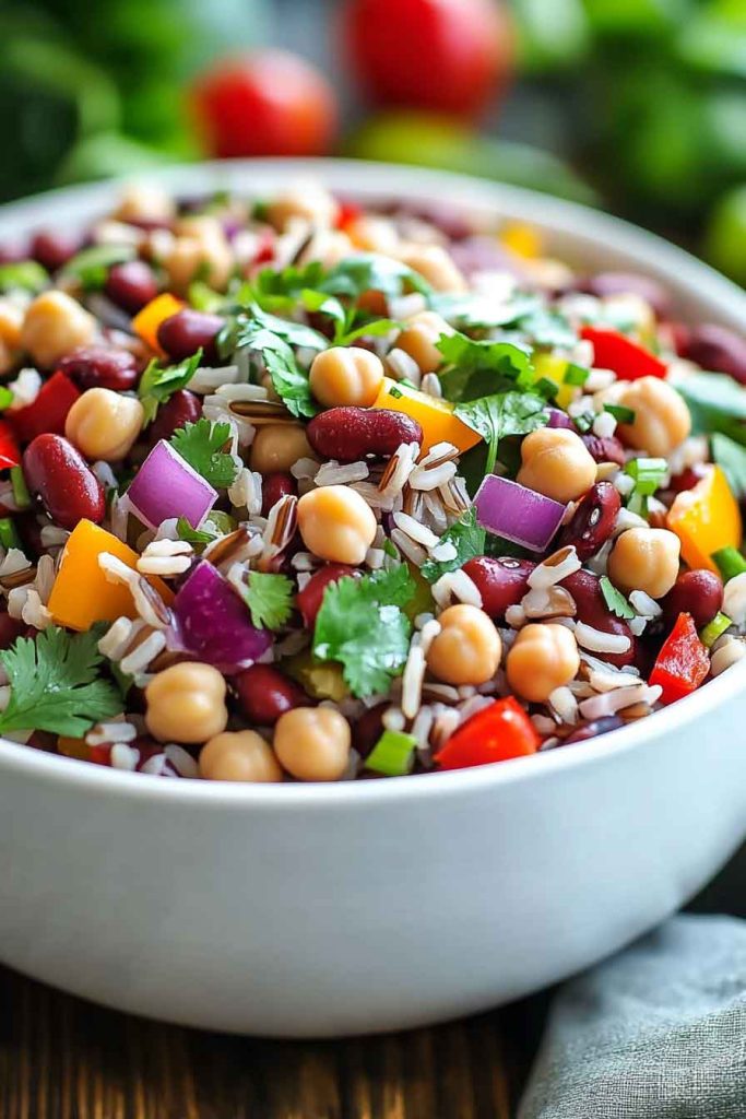 Three Bean Wild Rice Salad