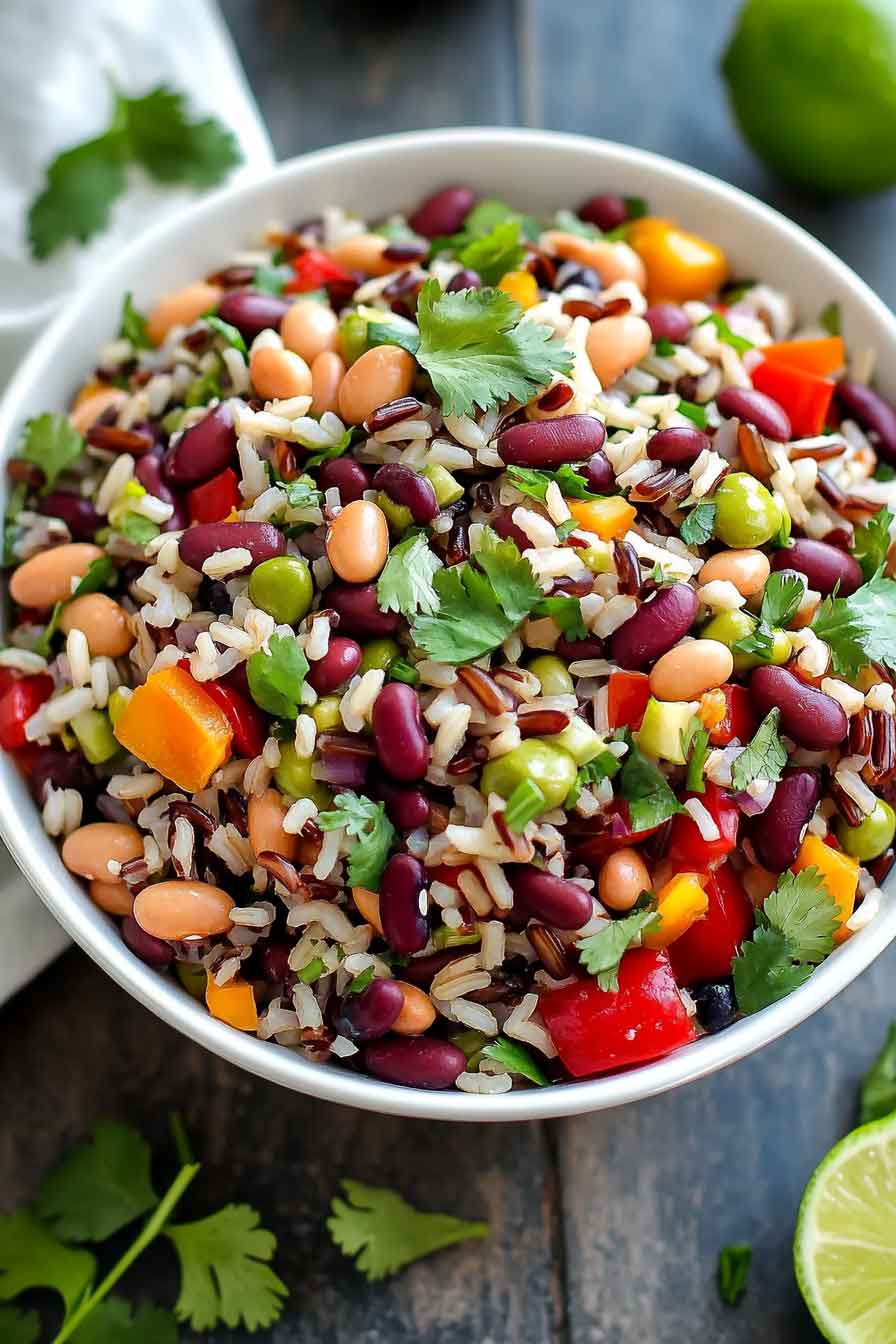 Three Bean Wild Rice Salad