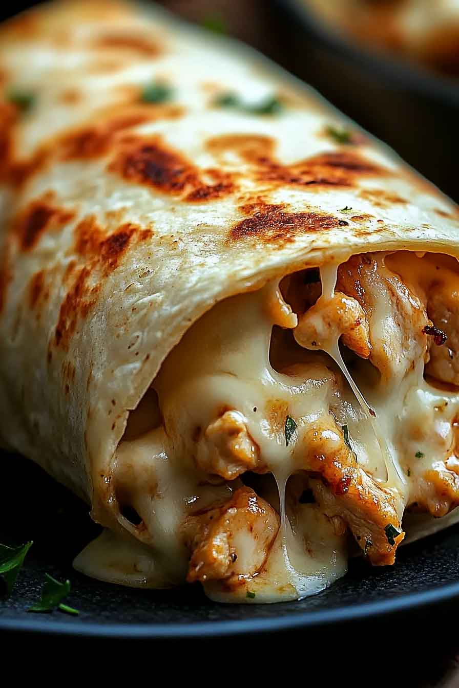 Best Cheesy Garlic Chicken Wraps