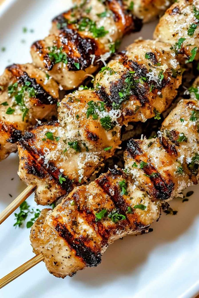 Ingredients for Garlic Parmesan Chicken Skewers