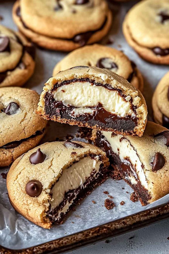 How to Make Cheesecake Stuffed Chocolate Chip Cookies