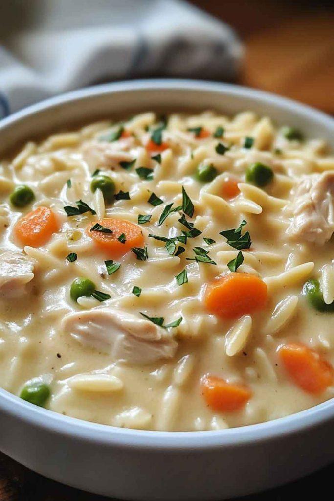 How to Make Creamy Chicken Pot Pie Orzo 