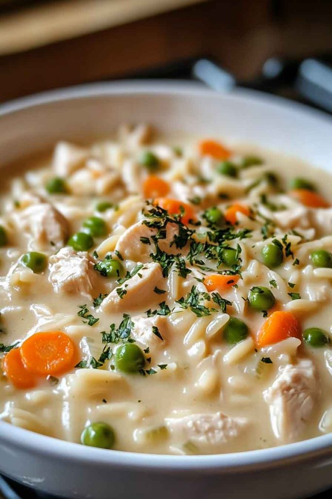 Ingredients for Creamy Chicken Pot Pie Orzo
