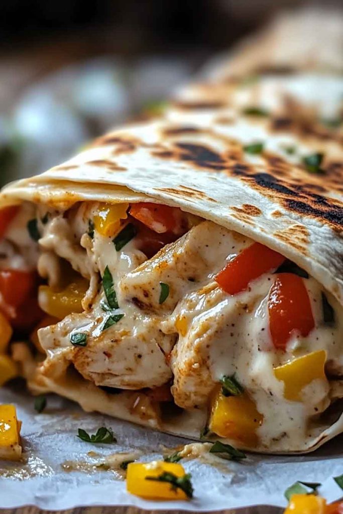 Easy Chicken Bell Pepper Burritos