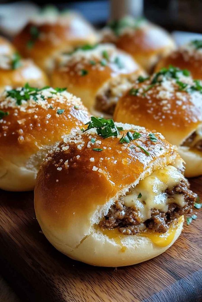 Easy Garlic Parmesan Cheeseburger Bombs
