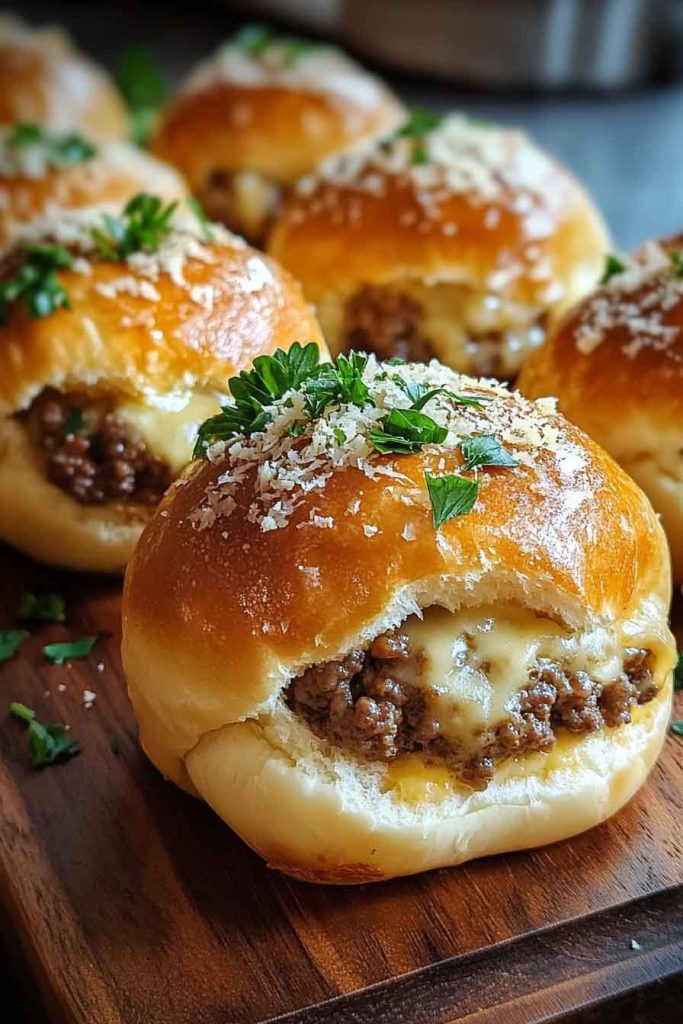 Easy Garlic Parmesan Cheeseburger Bombs