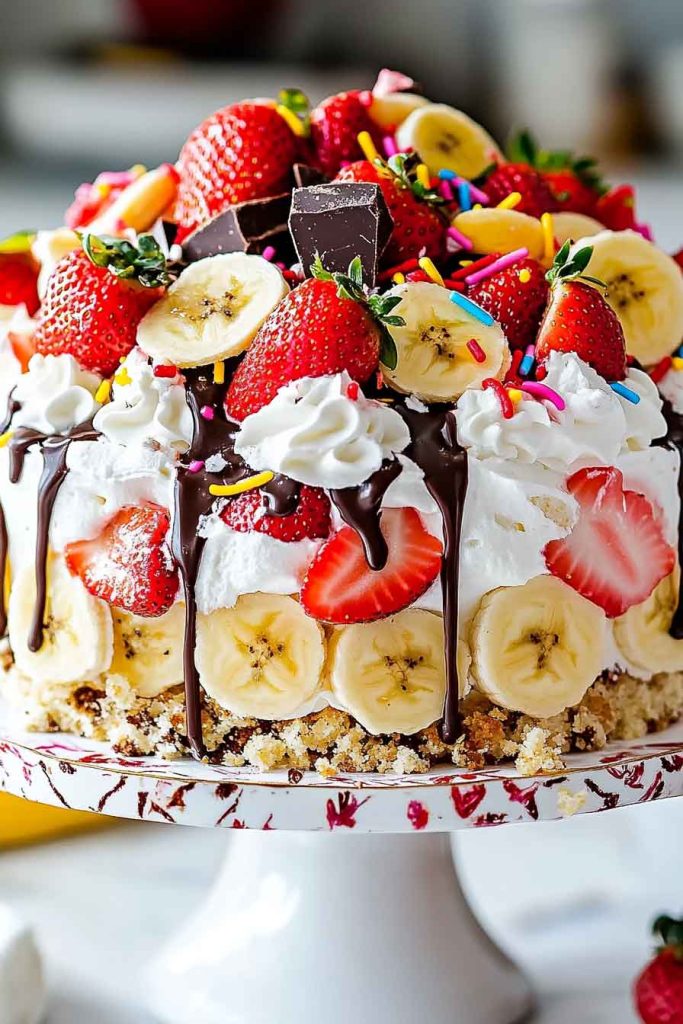 Heavenly No Bake Banana Split