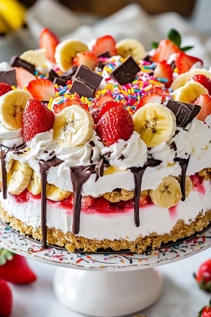 Heavenly No Bake Banana Split