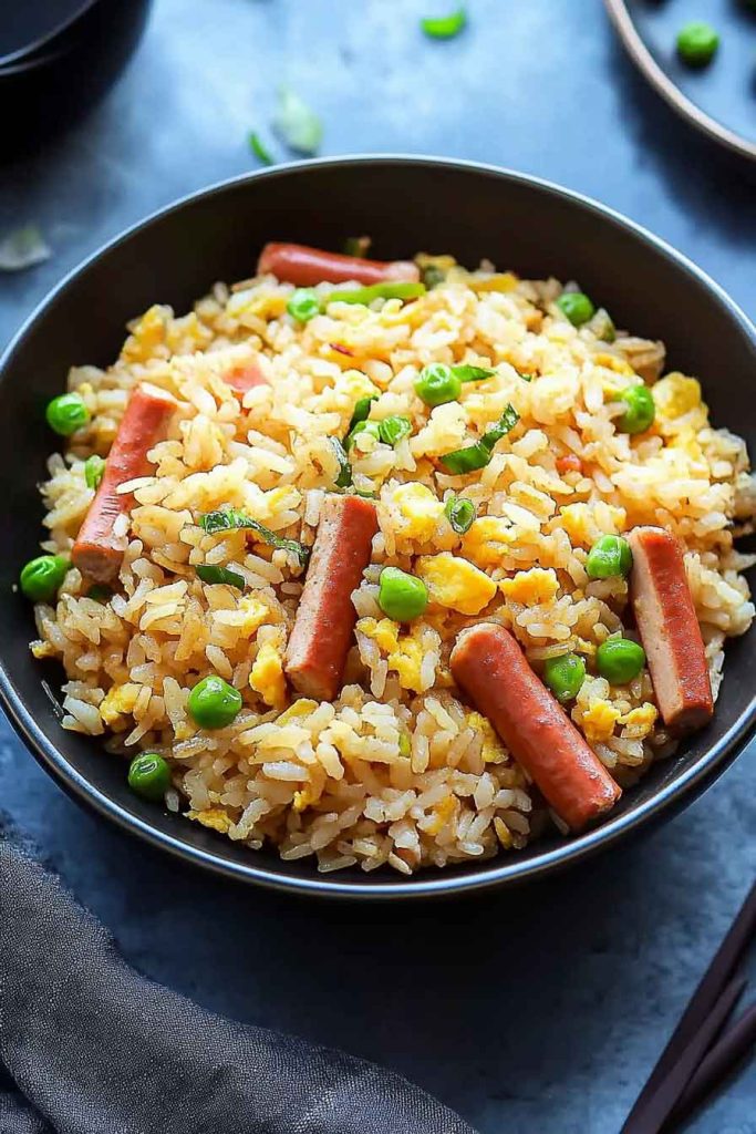 Hot Dog Fried Rice Omelette