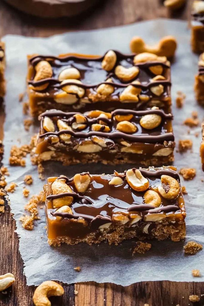 How to Make No Bake Caramel Cashew Bars 