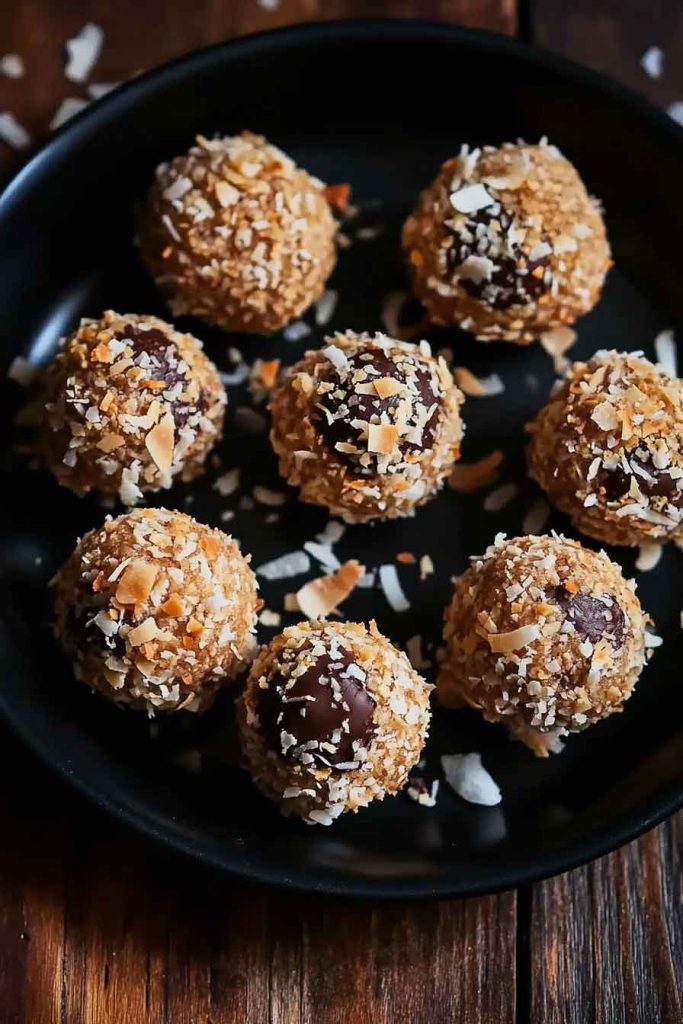 Ingredients for No Bake Chocolate Coconut Balls