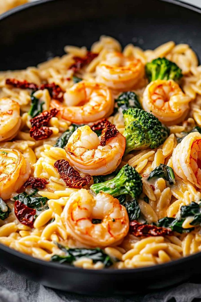 How to Make Prawn Orzo Sun Dried Tomatoes