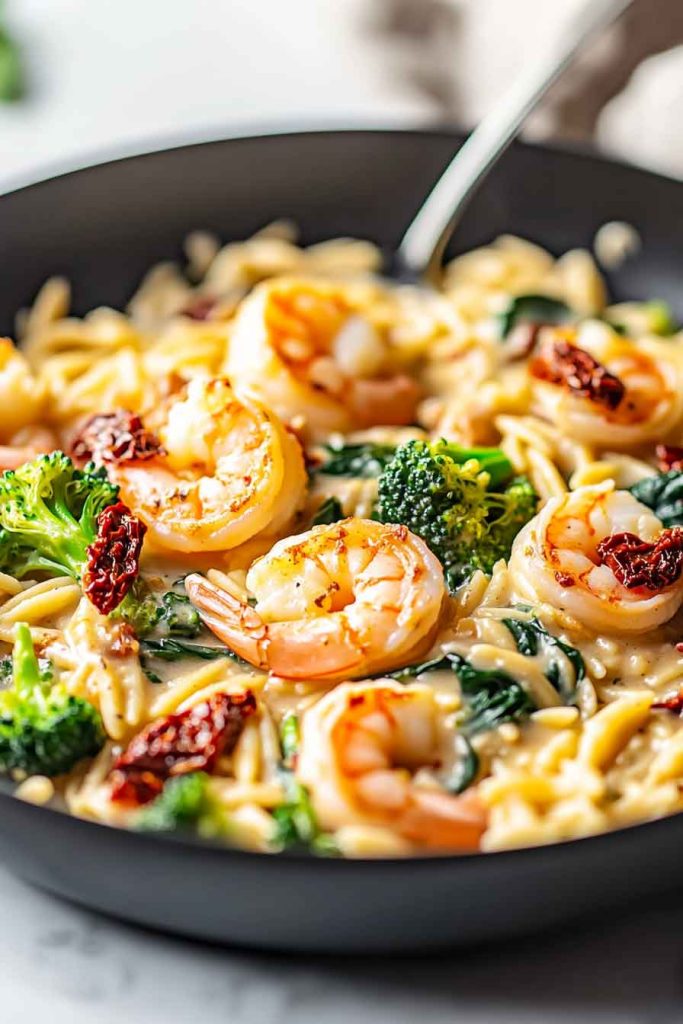 Prawn Orzo Sun Dried Tomatoes