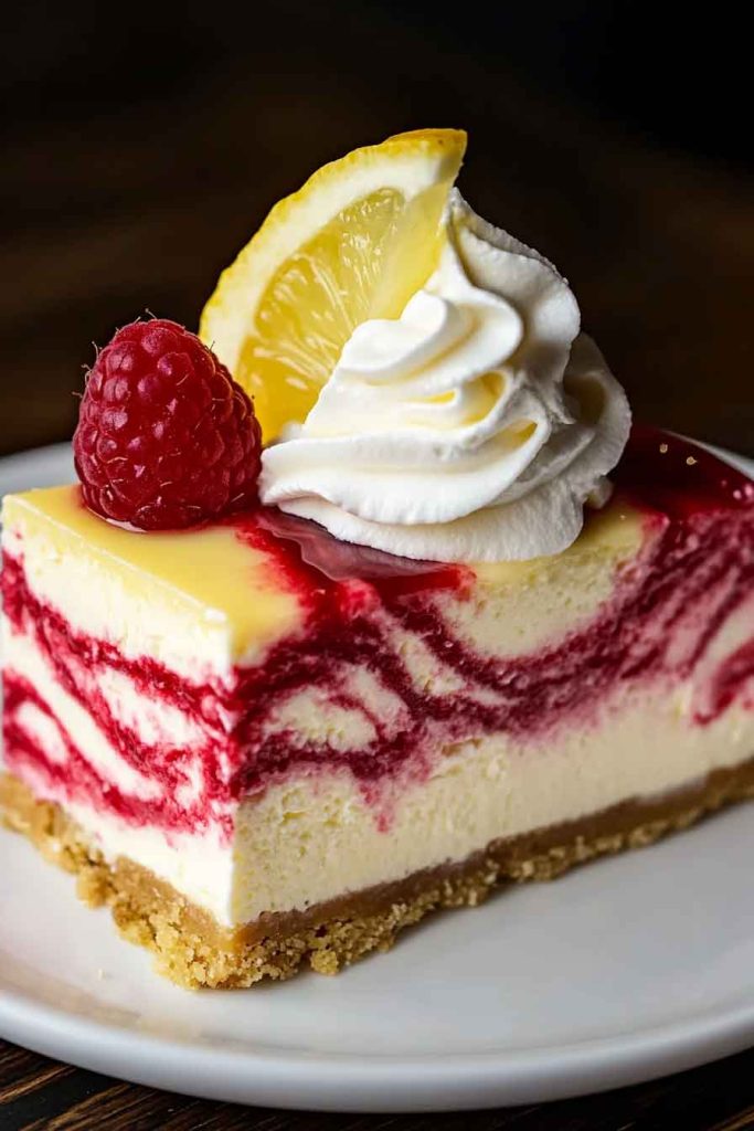 Raspberry Lemon White Chocolate Cheesecake