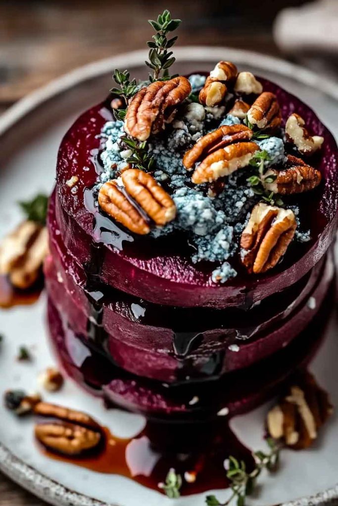 Roasted Beet Blue Cheese Towers