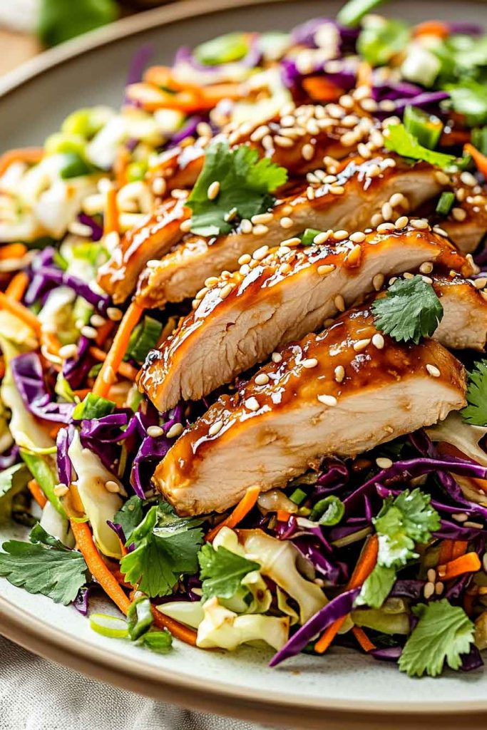 How to Make Sesame Chicken Cabbage Crunch Salad 