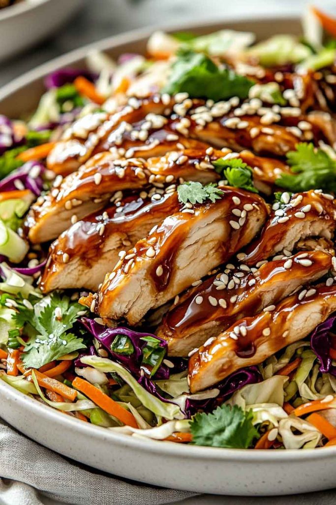 Sesame Chicken Cabbage Crunch Salad