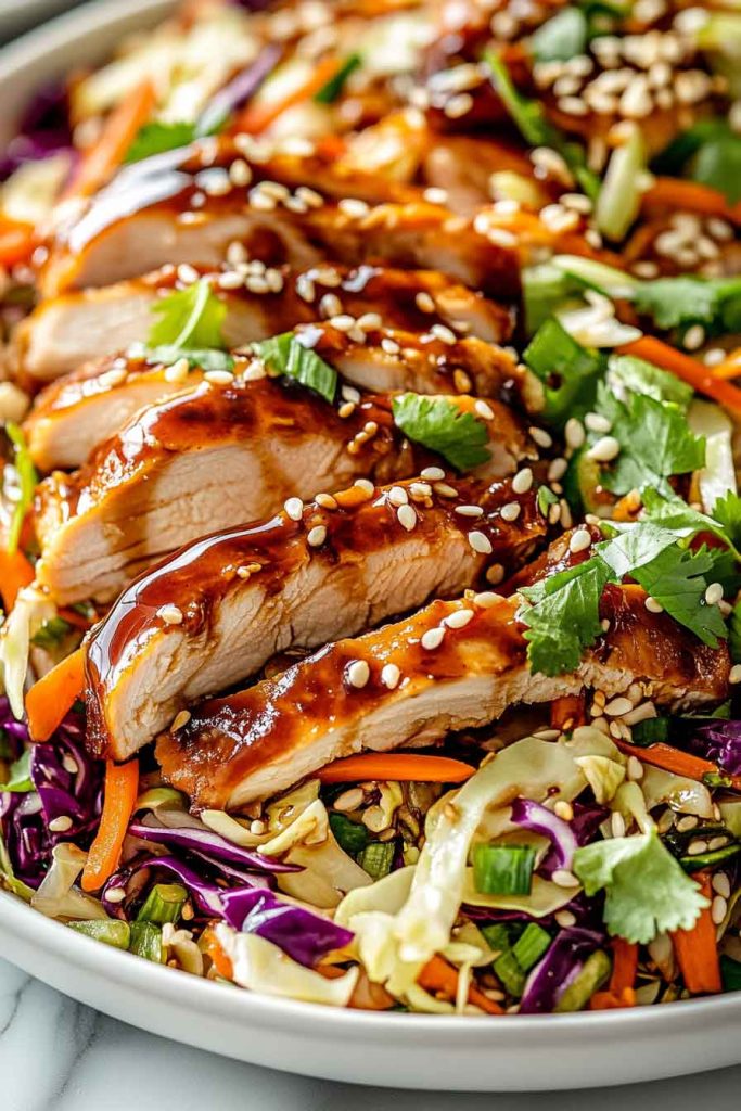 Sesame Chicken Cabbage Crunch Salad