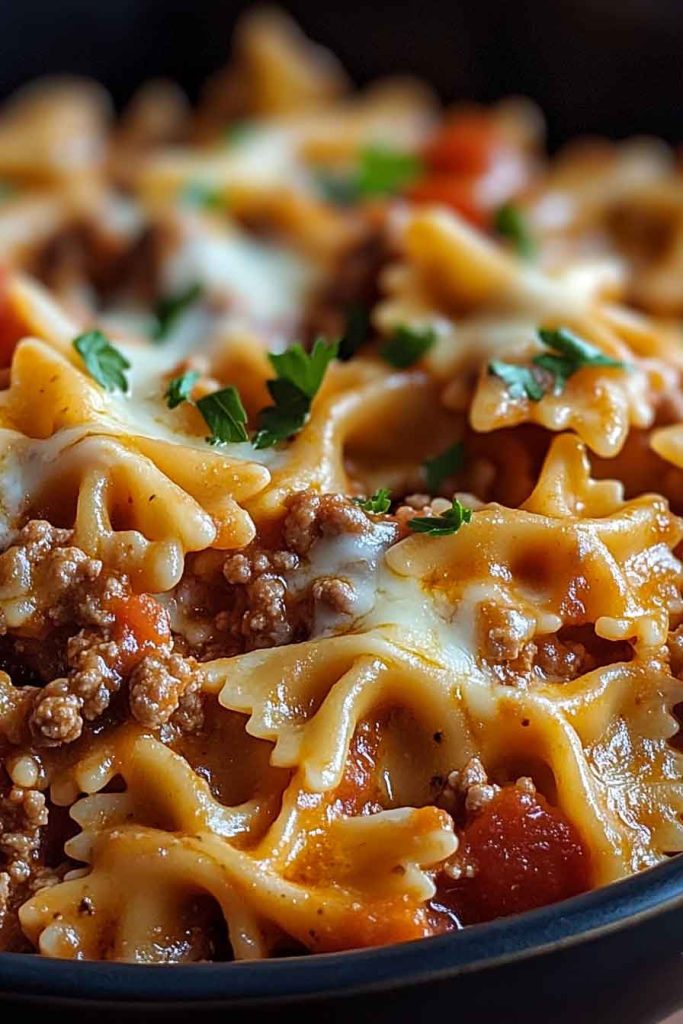 How to Make Cheesy Bowtie Pasta Beef