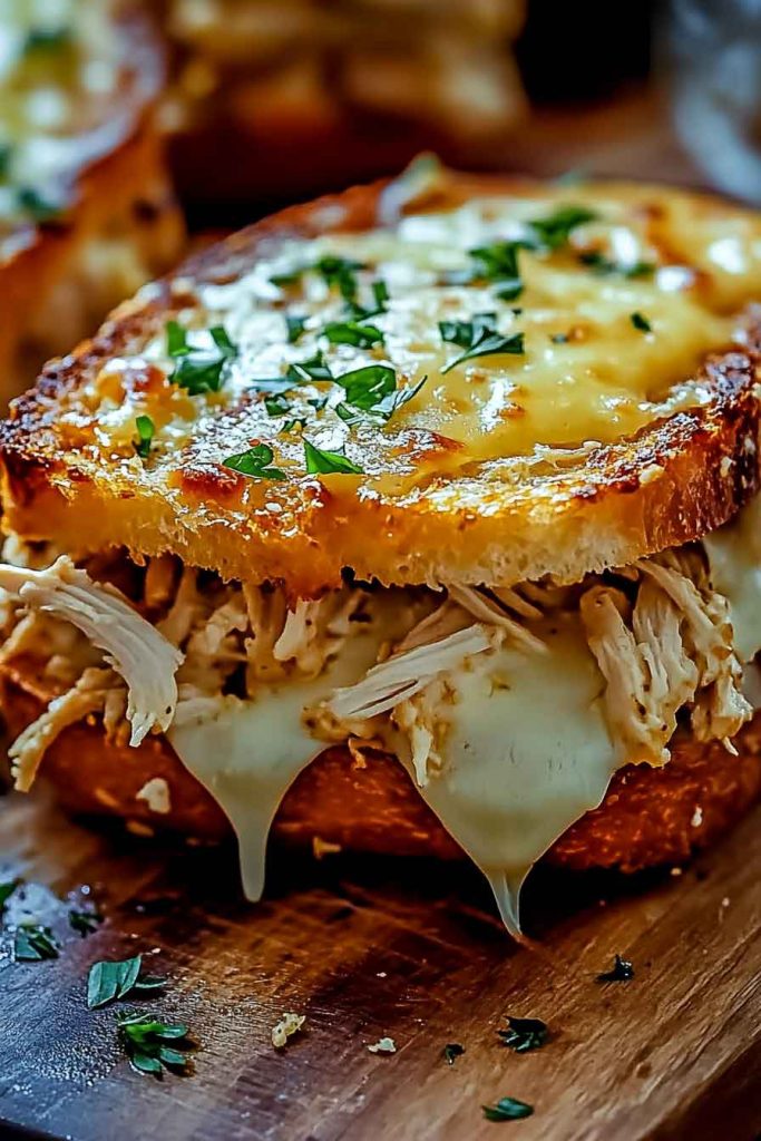 How to Make Cheesy Chicken Garlic Bread Sandwich 