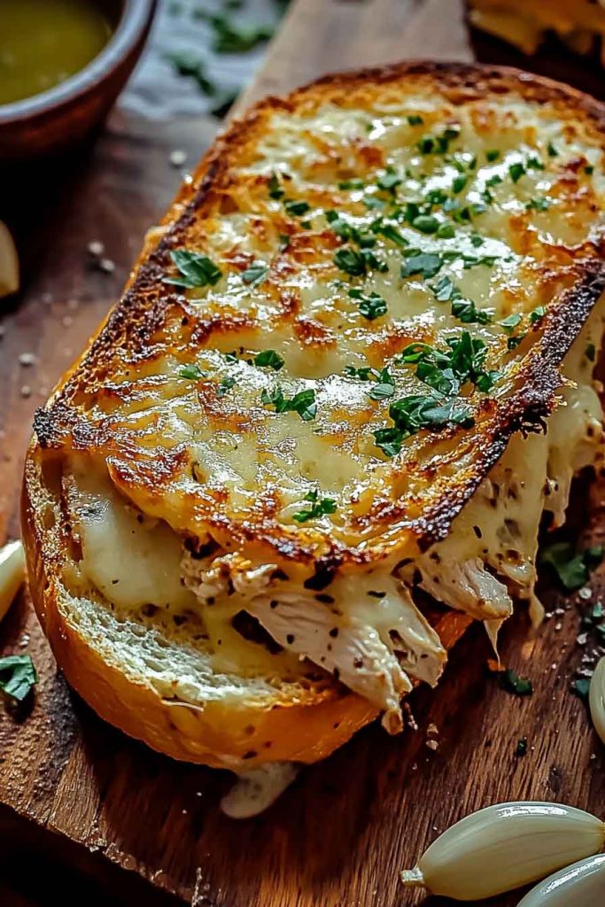 Cheesy Chicken Garlic Bread Sandwich