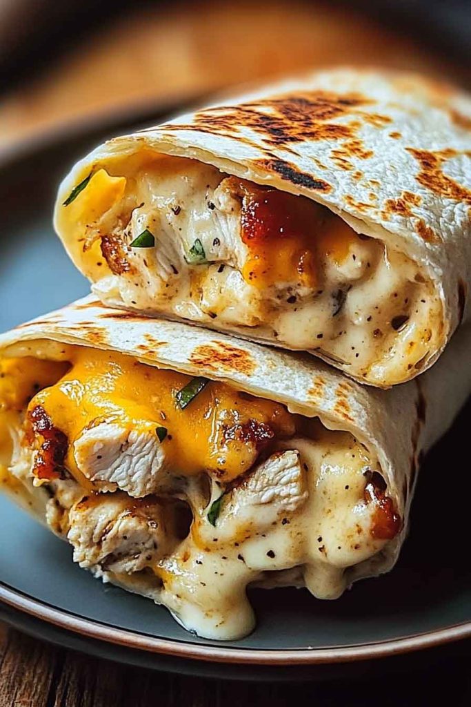 How to Make Cheesy Garlic Chicken Wraps