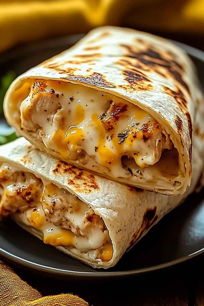 Ingredients for Cheesy Garlic Chicken Wraps