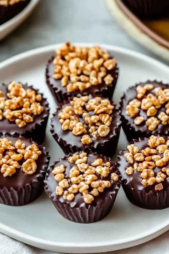 Chocolate Peanut Butter Krispie Cups