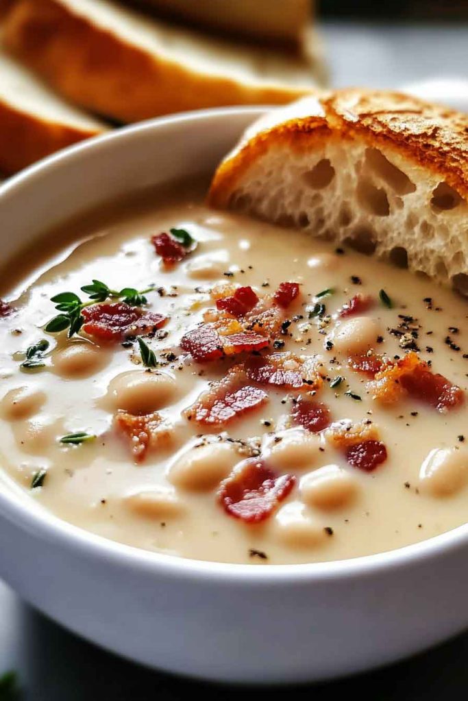 How to Make Creamy Bacon White Bean Soup