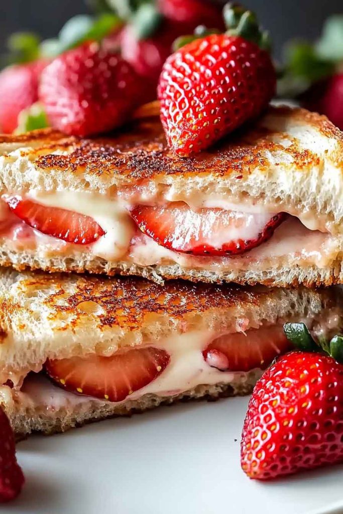 Ingredients for Crispy Strawberry Cream Cheese Sandwiches