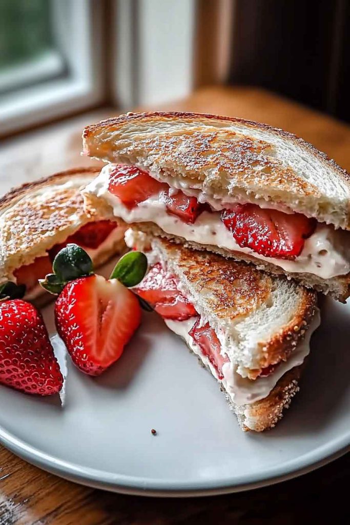Crispy Strawberry Cream Cheese Sandwiches