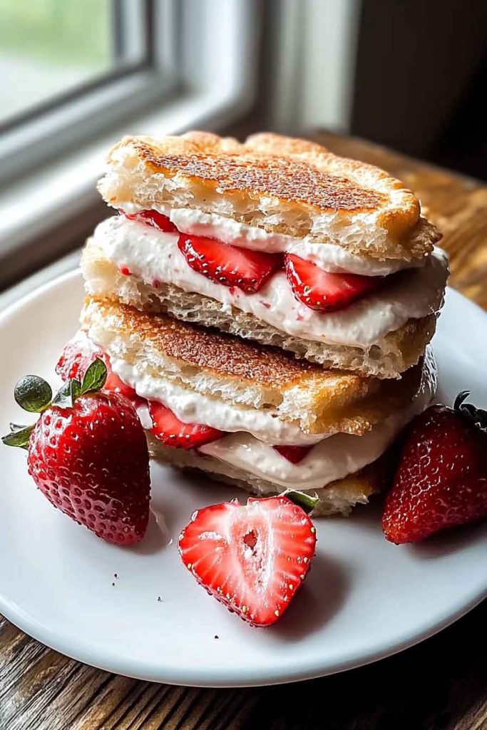 Crispy Strawberry Cream Cheese Sandwiches
