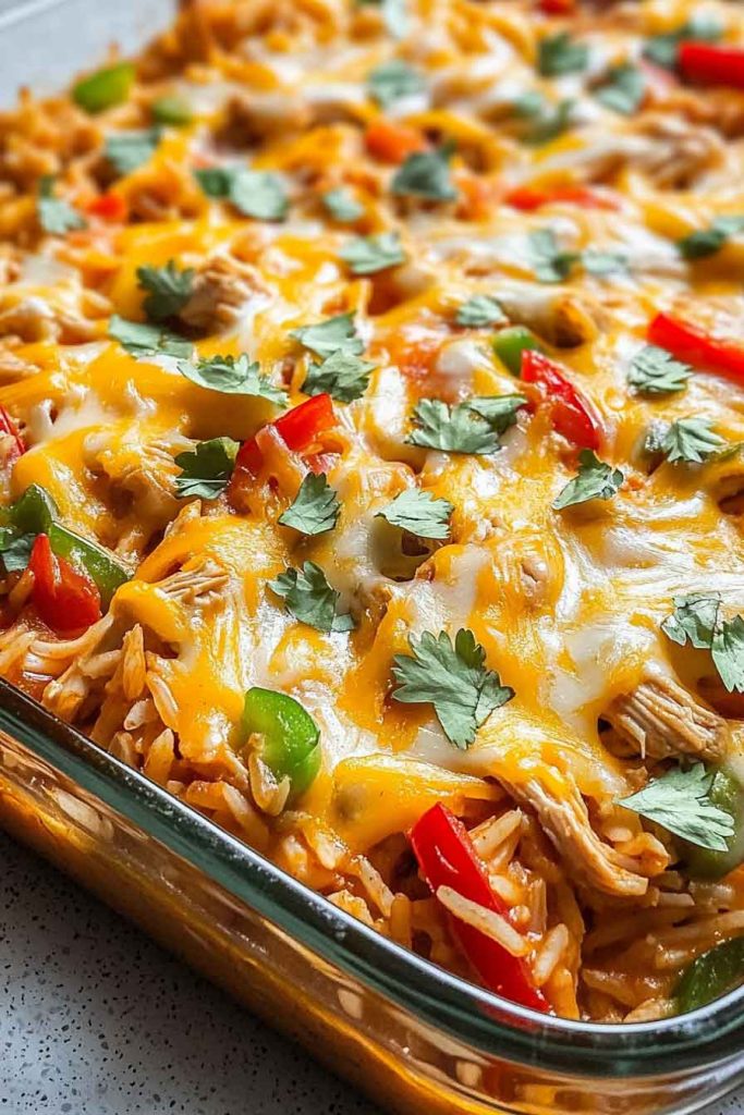 Ingredients for Fajita Chicken Casserole Bake