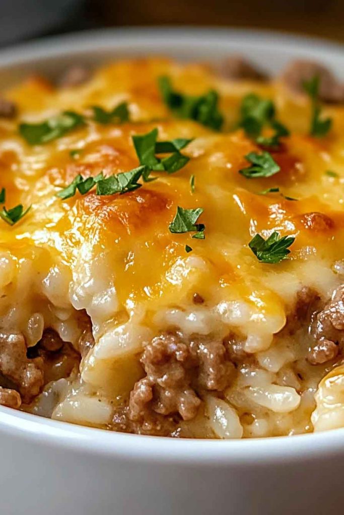 Ingredients for French Onion Beef Rice Casserole