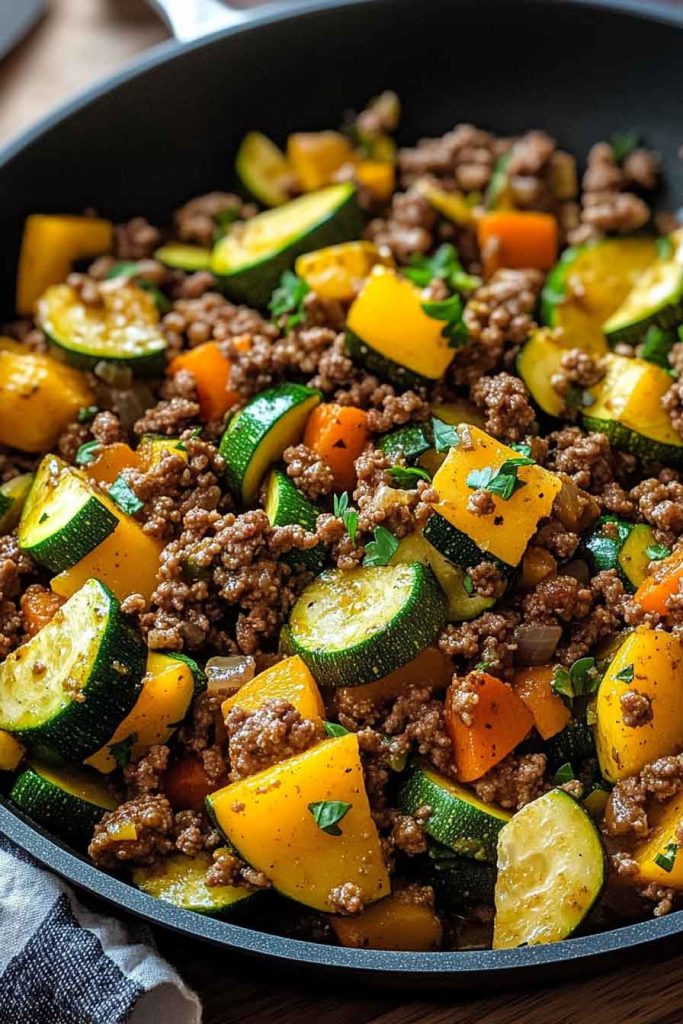 Ground Beef Zucchini Skillet